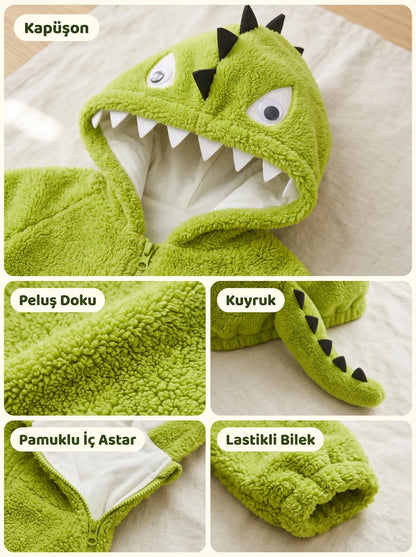 Dinozor Mont Fermuarlı Peluş